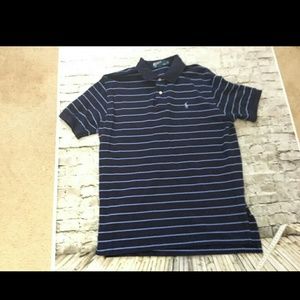 Men's Large Ralph Lauren Preppy Blue Striped Shirt
